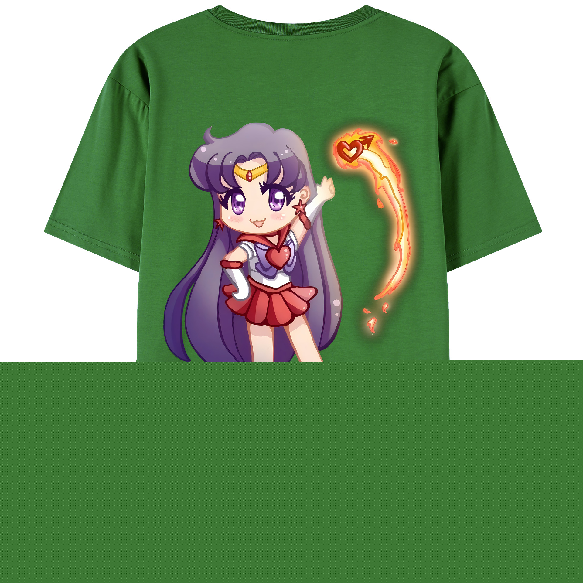 （画像用） 美少女戦士セーラームーン 火野レイ ひの レイ Sailor Moon Hino Rei （セーラーマーズ,Sailor Mars） レディース半袖Tシャツ(バックプリント)